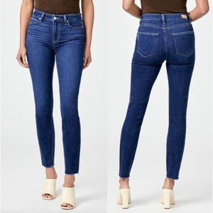 Paige $219 HOXTON Ankle 30 Skinny Jeans High Rise Dark Stretch 8 Chapel Blue